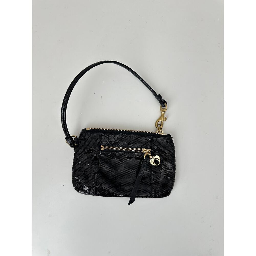 Coach poppy wristlet - black sequin